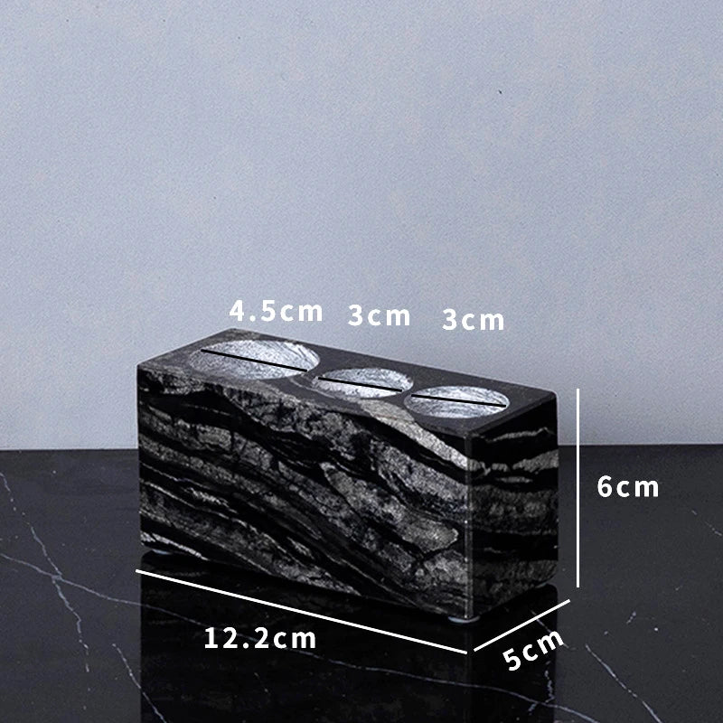 Ancient Wood Grain Natural Marble Toothbrush Holder