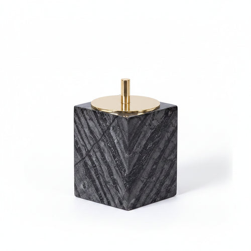Ancient Wood Grain Natural Marble Cotton Swab Holder