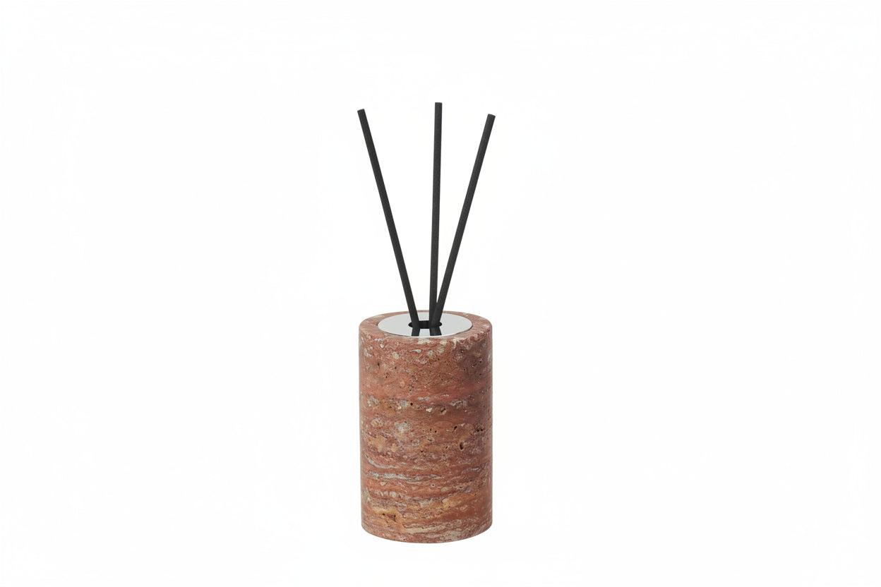 Red Travertine Reed Diffuser – Natural Stone Home Fragrance