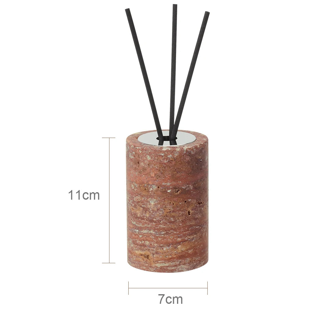 Red Travertine Reed Diffuser – Natural Stone Home Fragrance