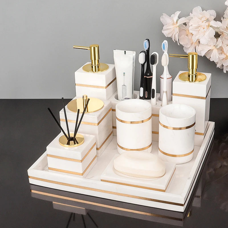 Volakas White Marble Reed Diffuser – Natural Stone Home Fragrance