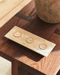 Natural Travertine Triple Tea Light Holder