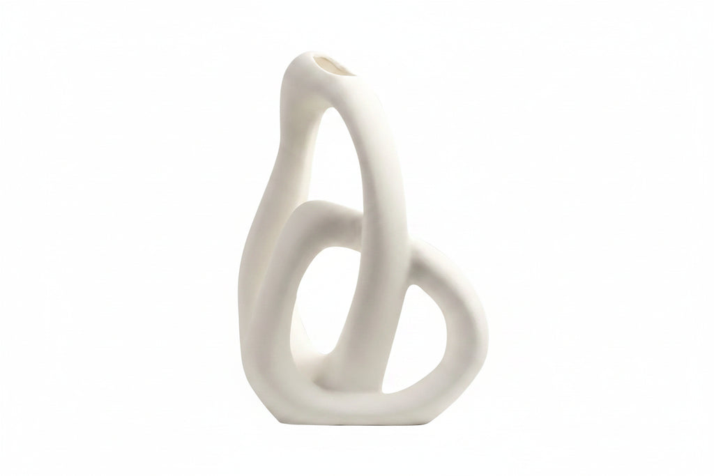 Nordic Sculptural Ceramic Vase – Irregular Modern Decor