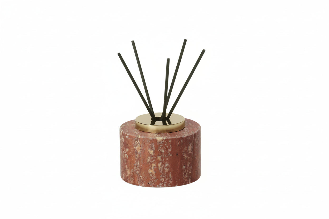 Red Travertine Reed Diffuser – Natural Stone Home Fragrance