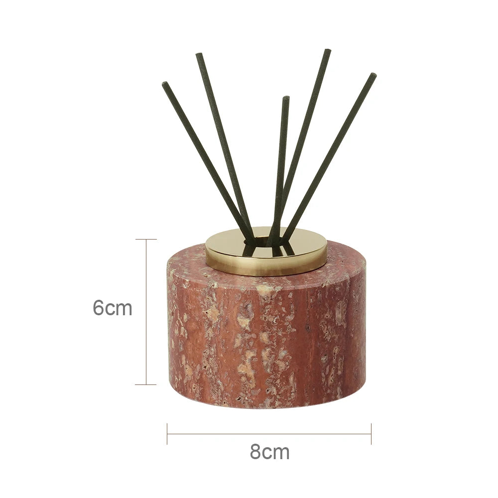 Red Travertine Reed Diffuser – Natural Stone Home Fragrance