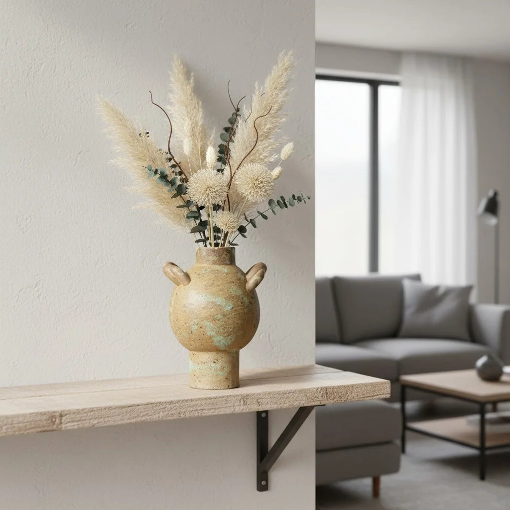Rustic Wabi-Sabi Ceramic Vase – Textured Vintage Home Decor
