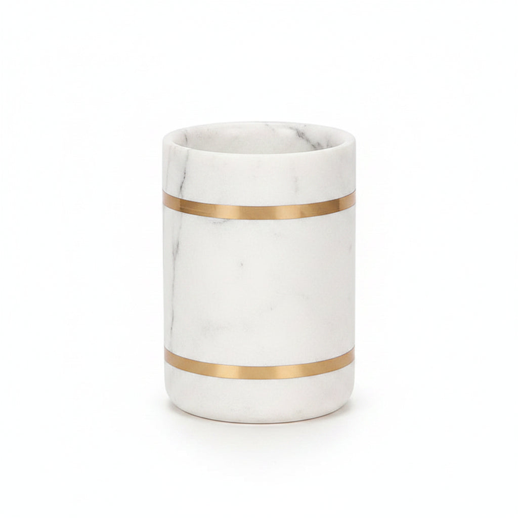 Volakas White Marble Toothbrush Holder Collection