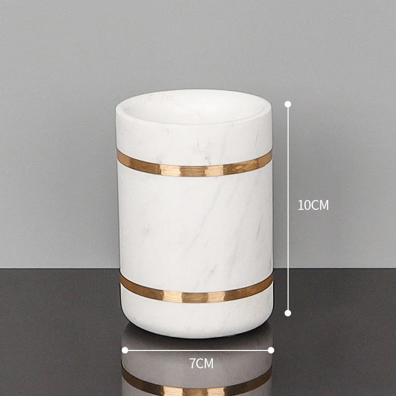 Volakas White Marble Toothbrush Holder Collection