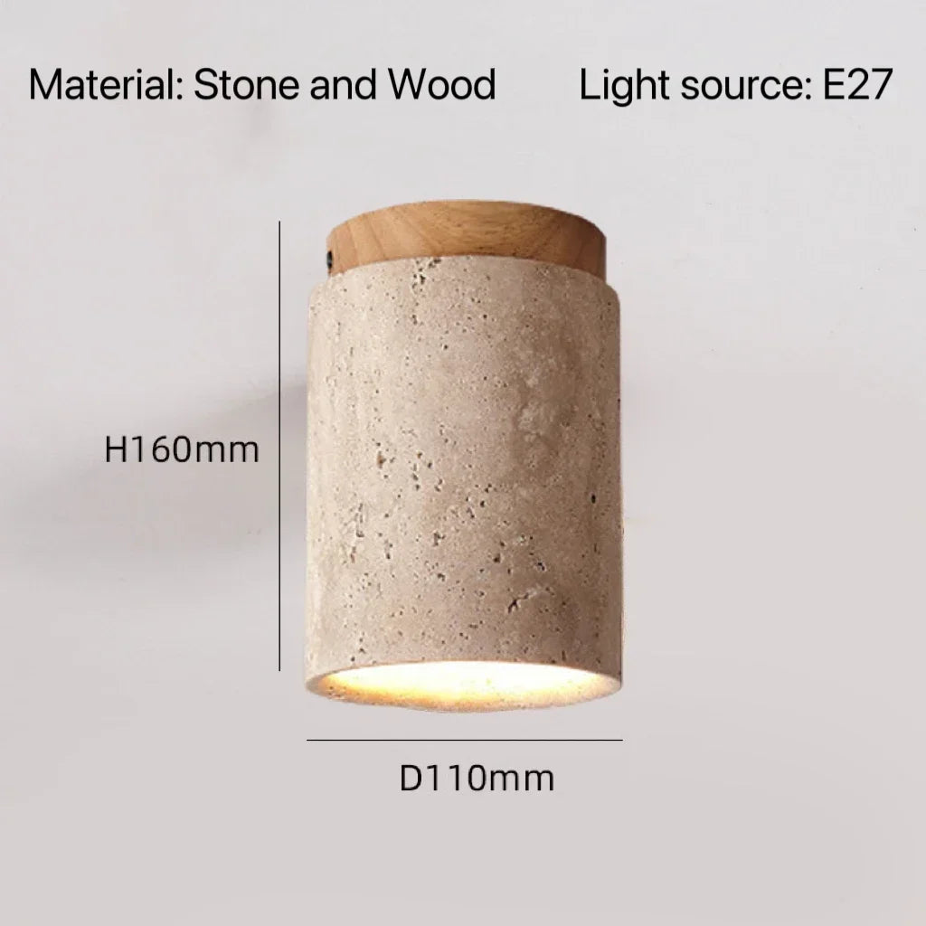 Lámpara de Techo de Travertino Natural | Diseño Moderno y Minimalista para Interior