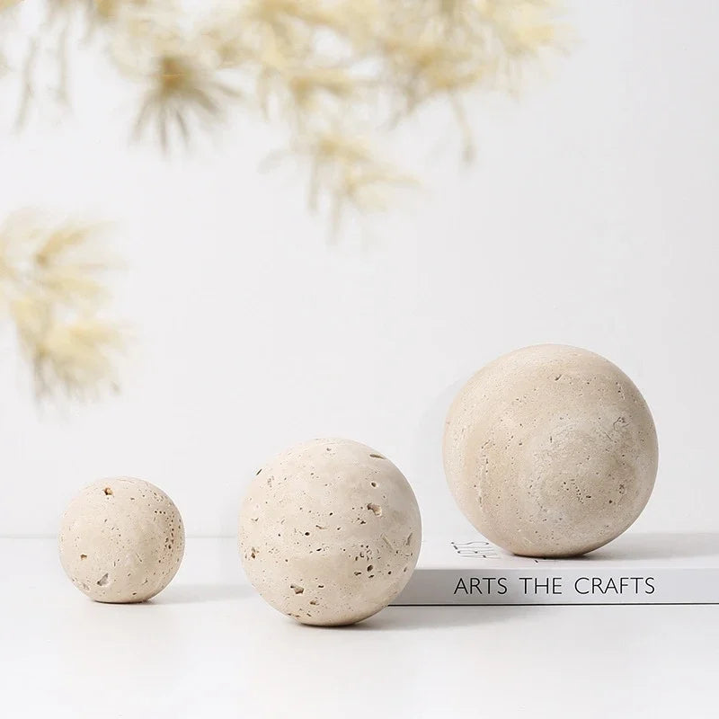 Natural Stone Sculptural Sphere