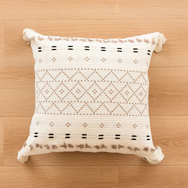 Tufted Geometric Cushion Cover – Modern Decorative Pillow