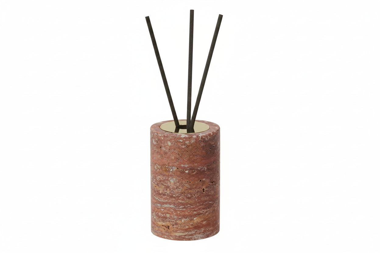 Red Travertine Reed Diffuser – Natural Stone Home Fragrance