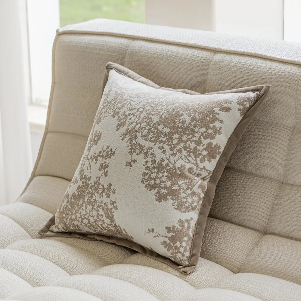 Embroidered Jacquard Cushion Cover – Modern Geometric Design