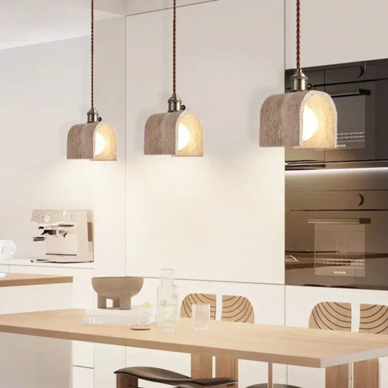 Natural Stone Pendant Light — Wabi-Sabi Collection