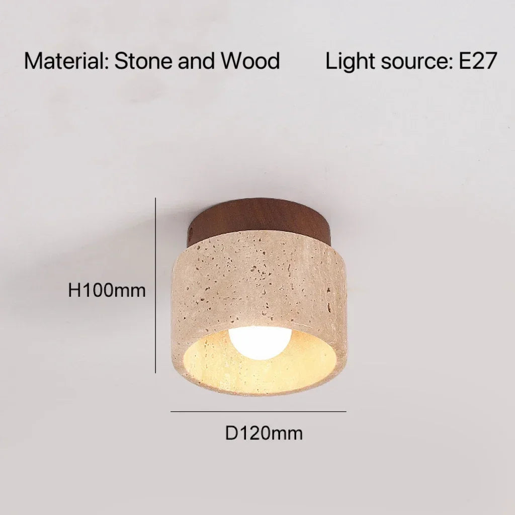 Lámpara de Techo de Travertino Natural | Diseño Moderno y Minimalista para Interior
