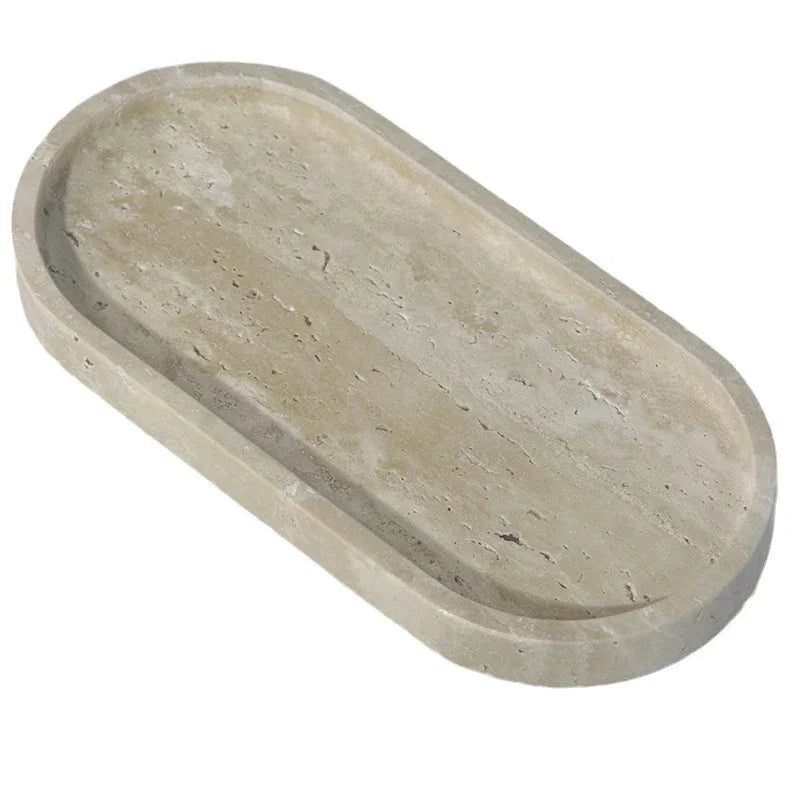 Natural Stone Elliptical Decorative Tray
