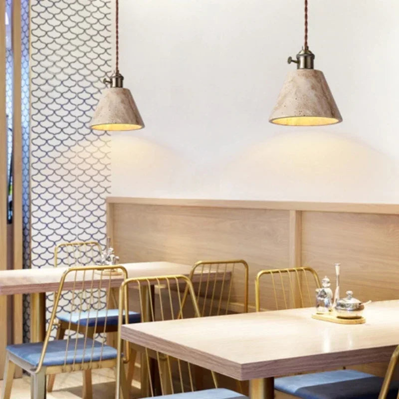 Natural Stone Pendant Light — Wabi-Sabi Collection
