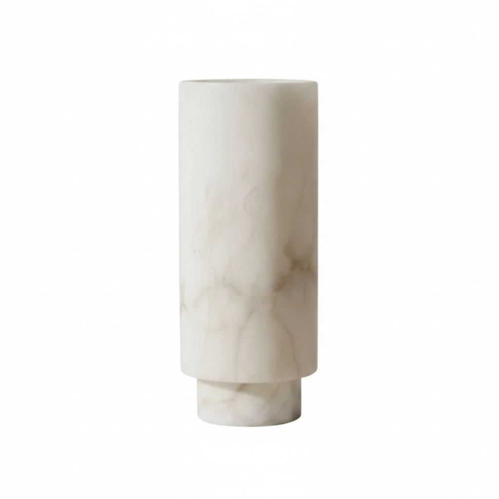 Natural Ivory Marble Vase – Cylindrical Modern Decor