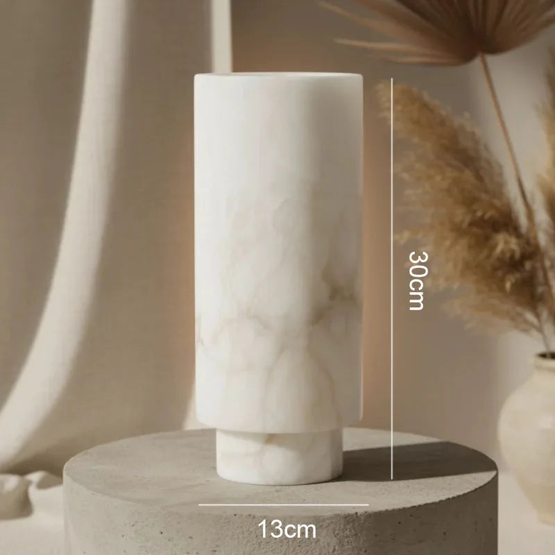 Natural Ivory Marble Vase – Cylindrical Modern Decor