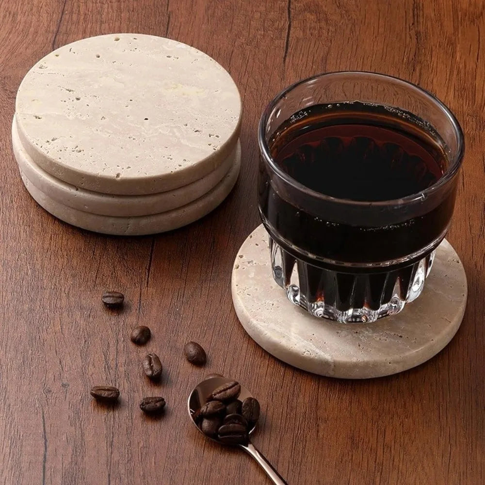 Natural Marble Coasters – Elegant Stone Table Decor