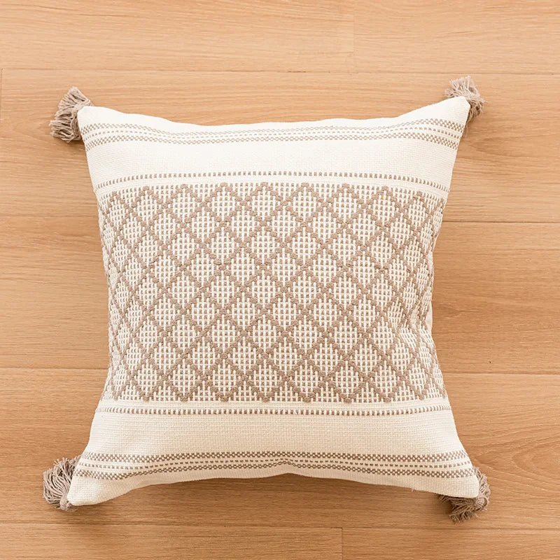 Tufted Geometric Cushion Cover – Modern Decorative Pillow