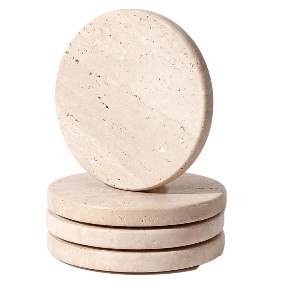 Natural Marble Coasters – Elegant Stone Table Decor