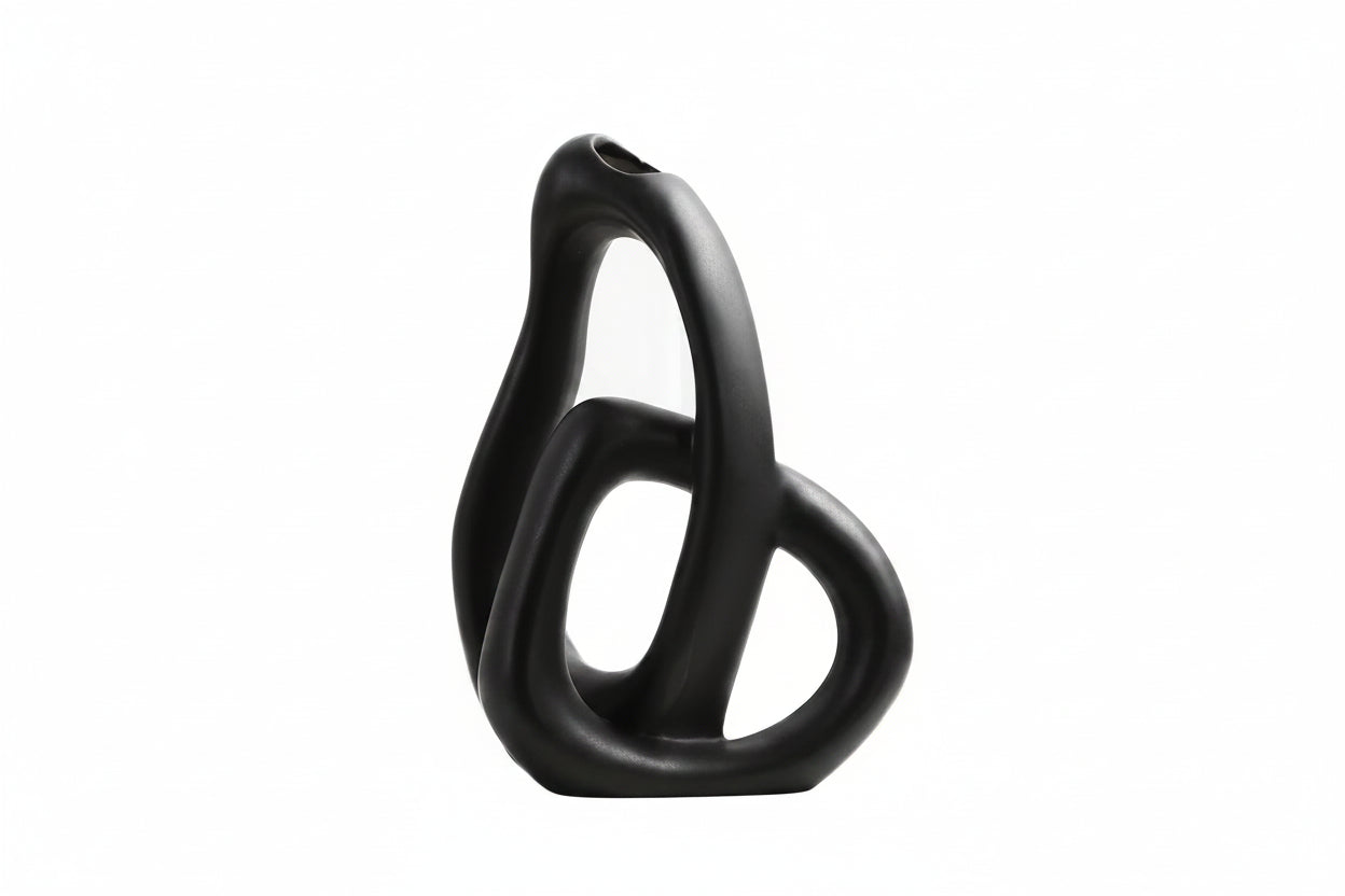 Nordic Sculptural Ceramic Vase – Irregular Modern Decor