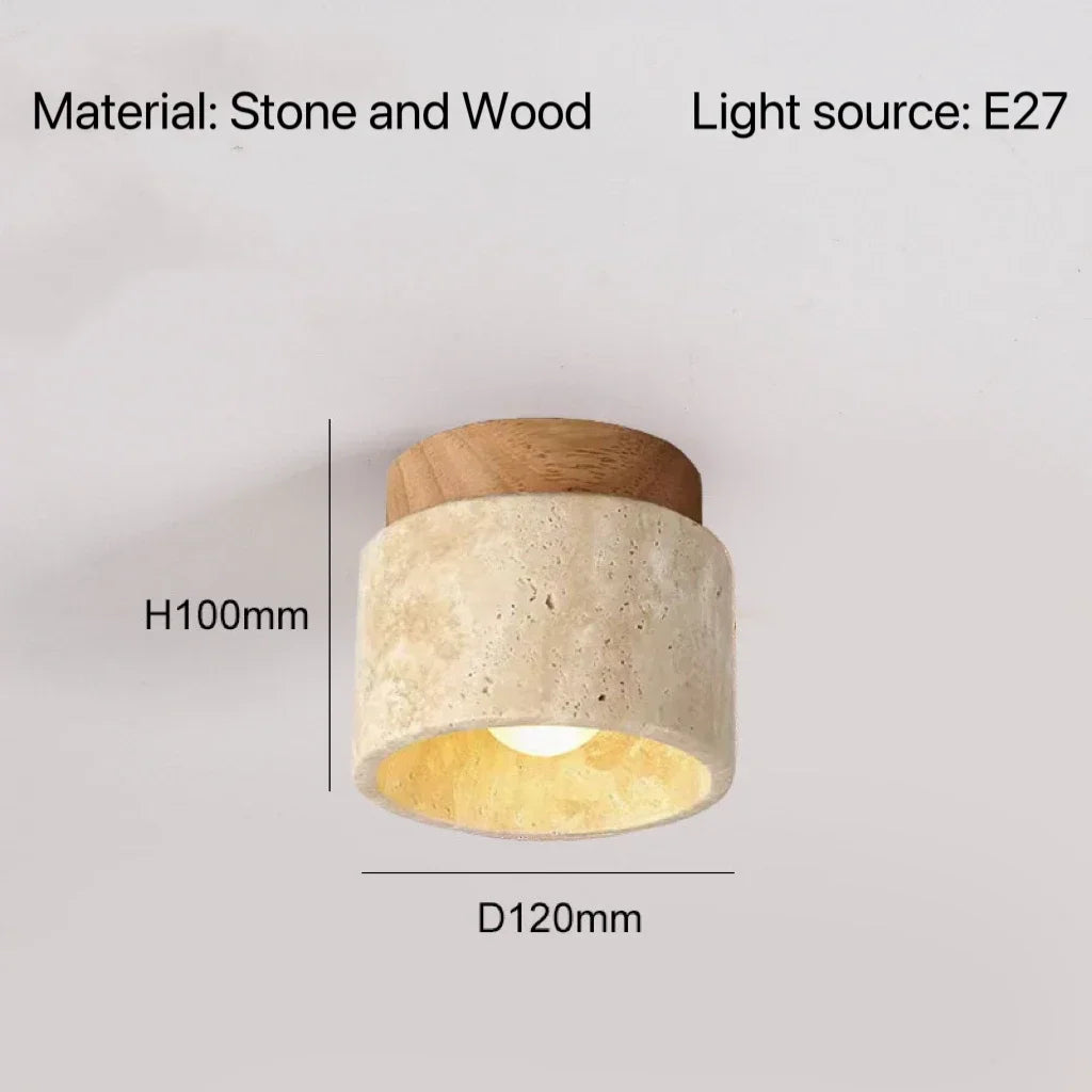 Lámpara de Techo de Travertino Natural | Diseño Moderno y Minimalista para Interior