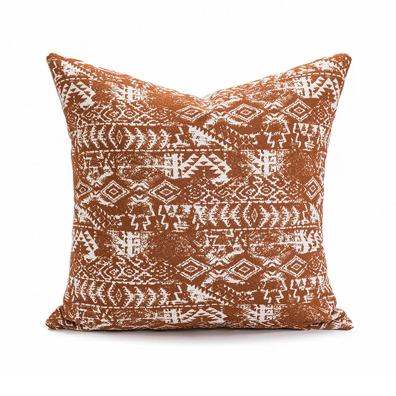Embroidered Patchwork Cushion Cover – Textured Boho Accent Pillow