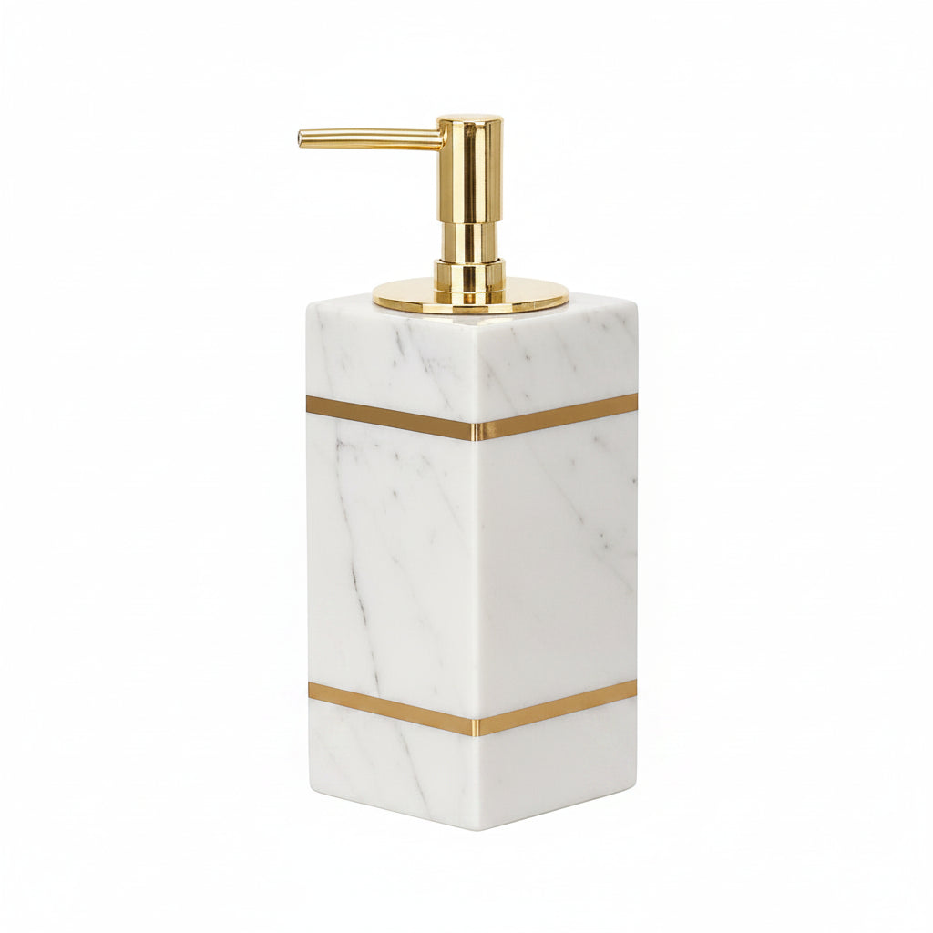 Volakas White Marble Soap Dispenser – Natural Stone Bathroom Decor