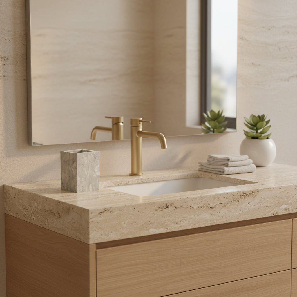 Square Marble Bathroom Tumbler