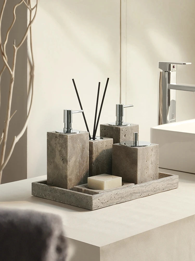 Gray Travertine Reed Diffuser – Luxury Bathroom & Home Decor