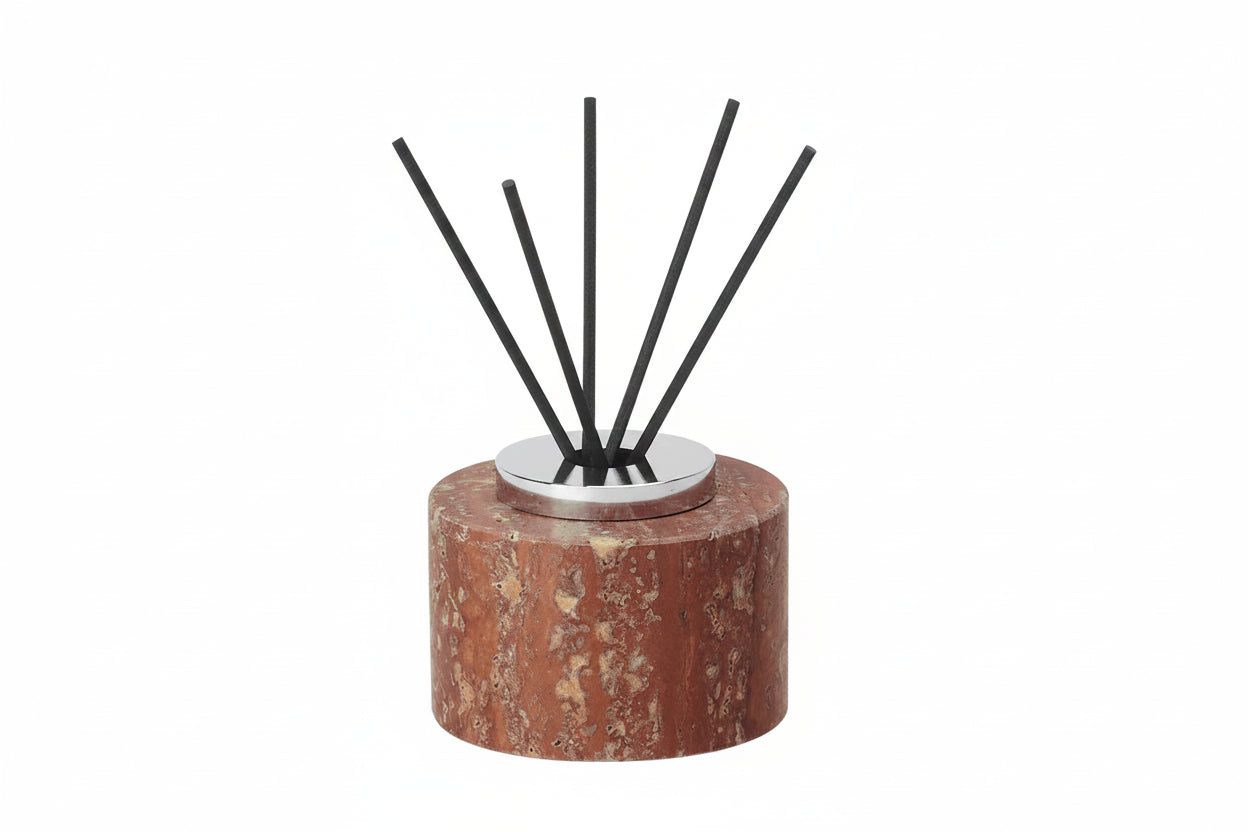 Red Travertine Reed Diffuser – Natural Stone Home Fragrance