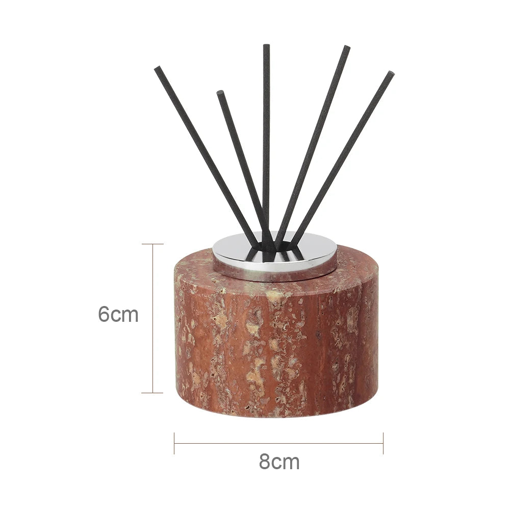 Red Travertine Reed Diffuser – Natural Stone Home Fragrance