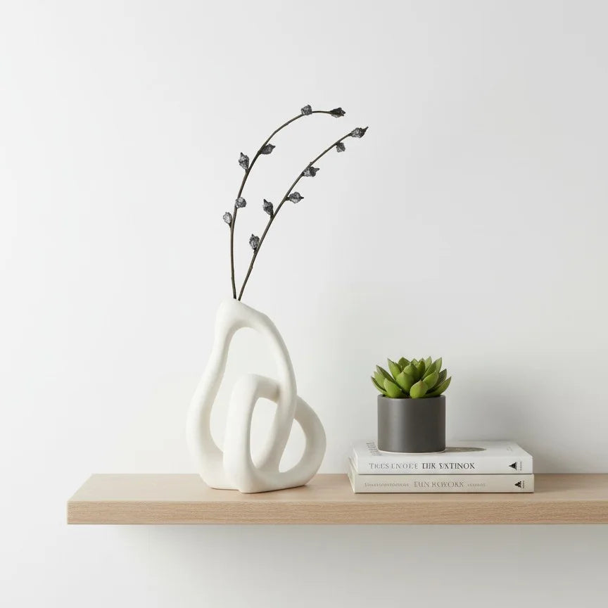 Nordic Sculptural Ceramic Vase – Irregular Modern Decor