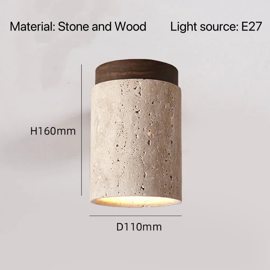 Lámpara de Techo de Travertino Natural | Diseño Moderno y Minimalista para Interior