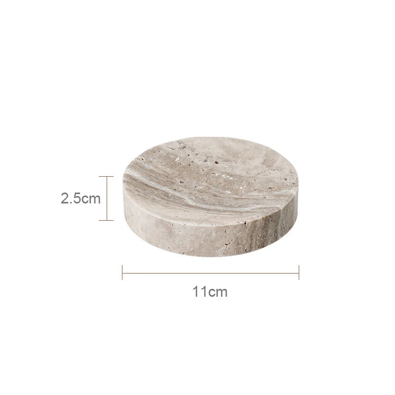 Gray Travertine Soap Dish – Modern Bathroom Accessory