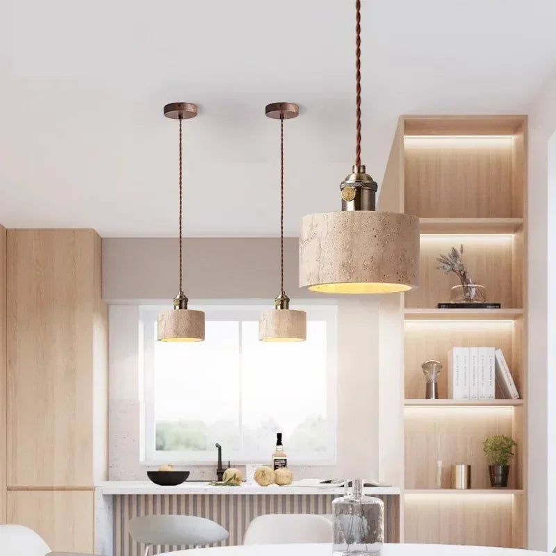Natural Stone Pendant Light — Wabi-Sabi Collection