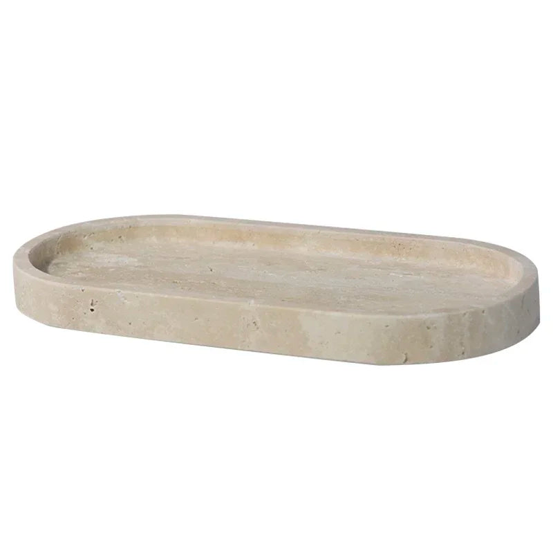 Natural Stone Elliptical Decorative Tray
