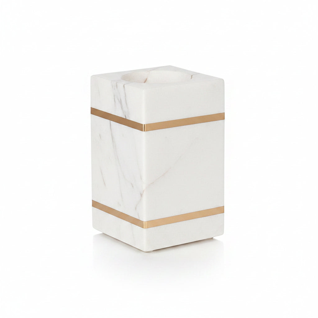 Volakas White Marble Toothbrush Holder Collection