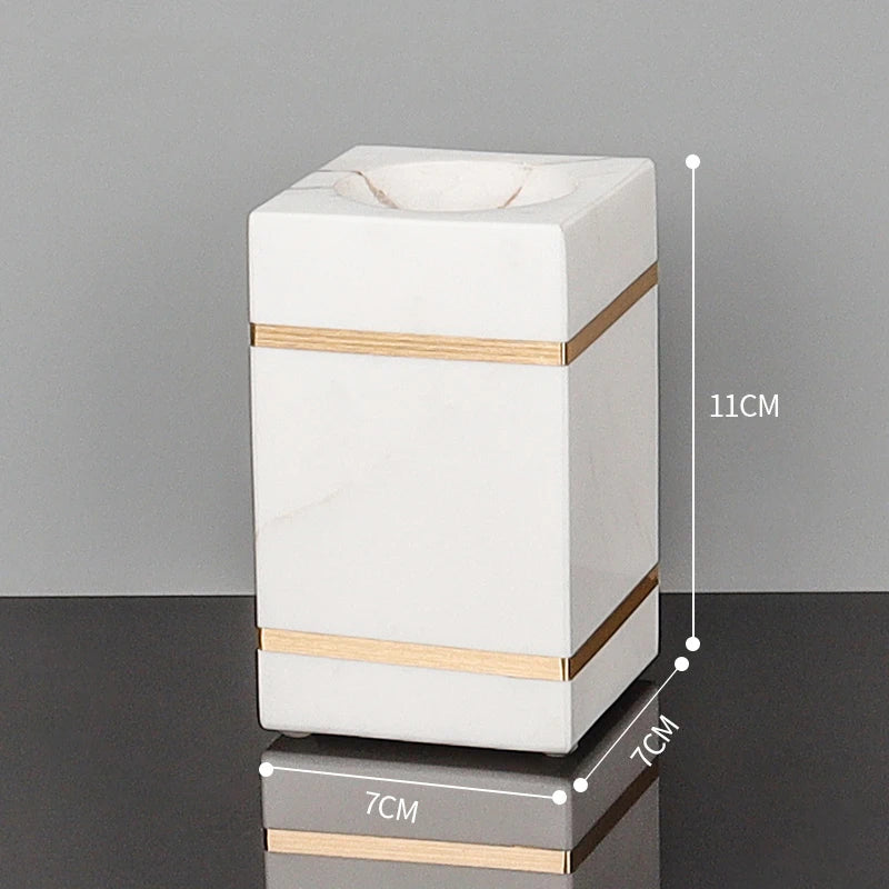 Volakas White Marble Toothbrush Holder Collection