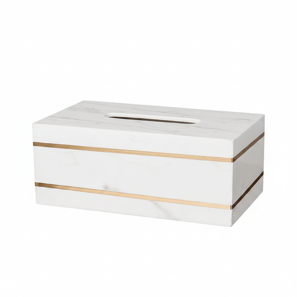 Volakas White Marble Tissue Box Covers