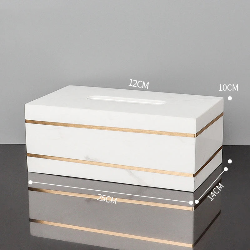 Volakas White Marble Tissue Box Covers