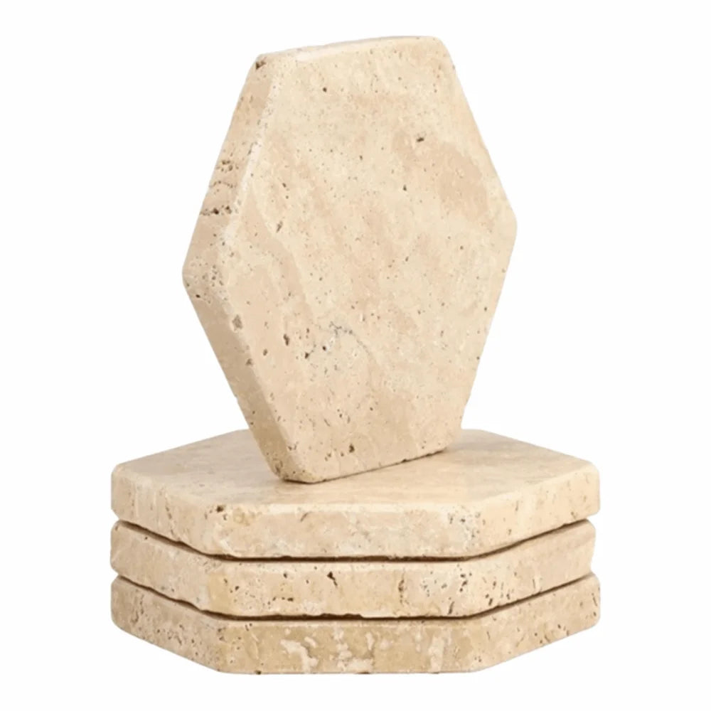 Natural Marble Coasters – Elegant Stone Table Decor
