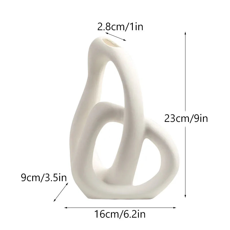 Nordic Sculptural Ceramic Vase – Irregular Modern Decor