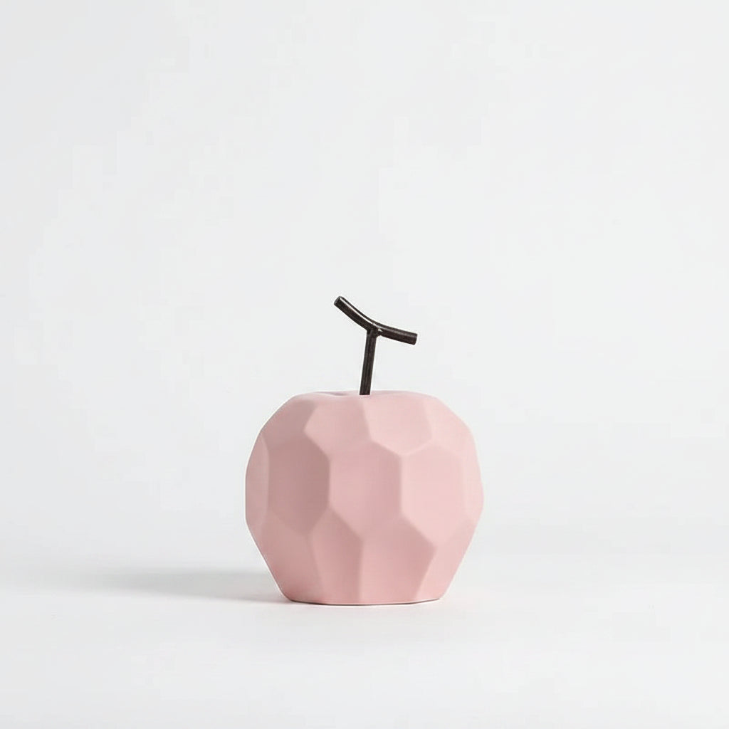 Geometric Ceramic Apple & Pear Sculptures | Modern Decorative Accent