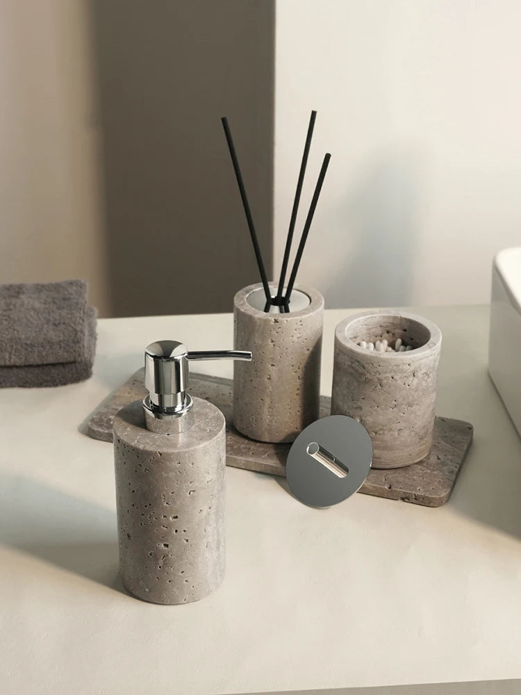 Gray Travertine Reed Diffuser – Luxury Bathroom & Home Decor