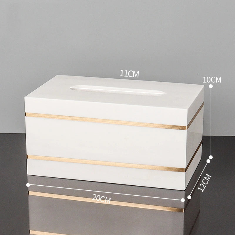 Volakas White Marble Tissue Box Covers