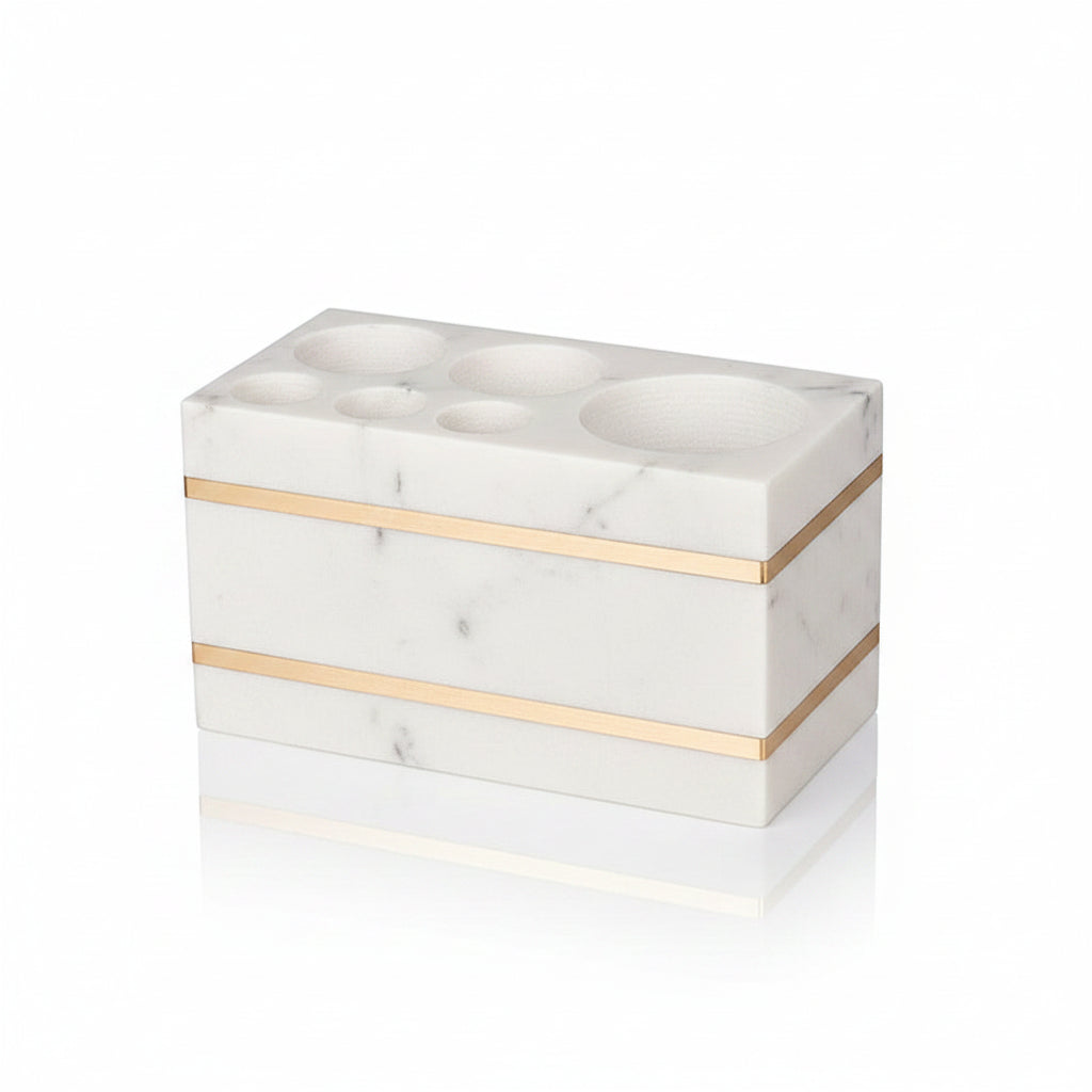 Volakas White Marble Toothbrush Holder Collection
