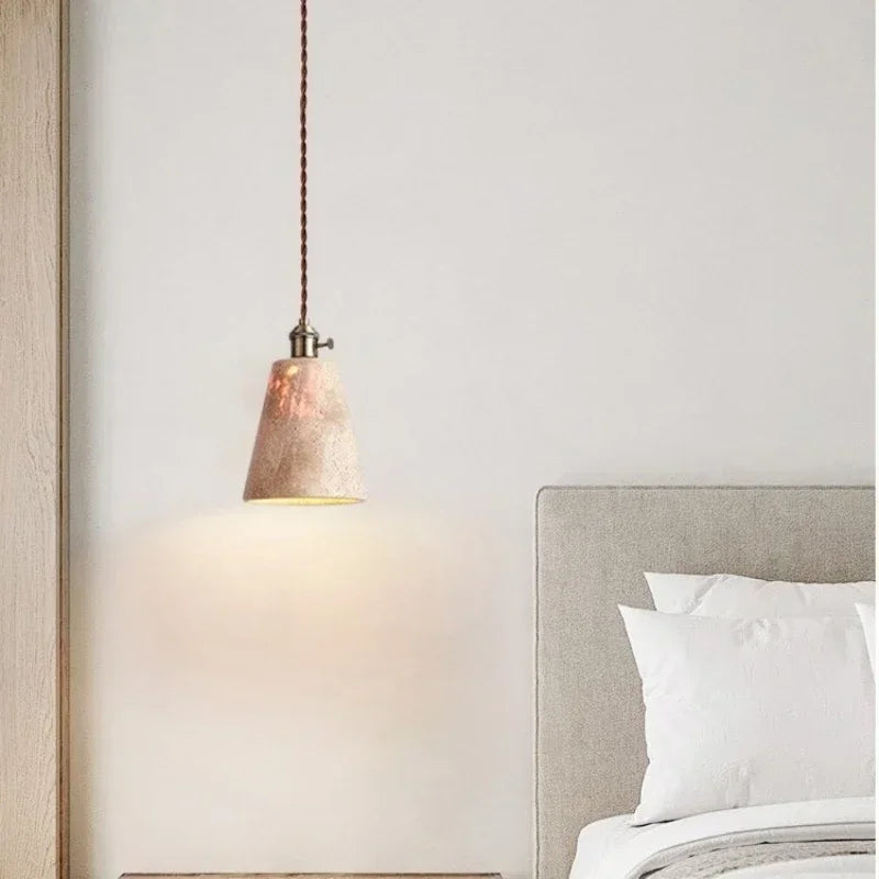 Natural Stone Pendant Light — Wabi-Sabi Collection
